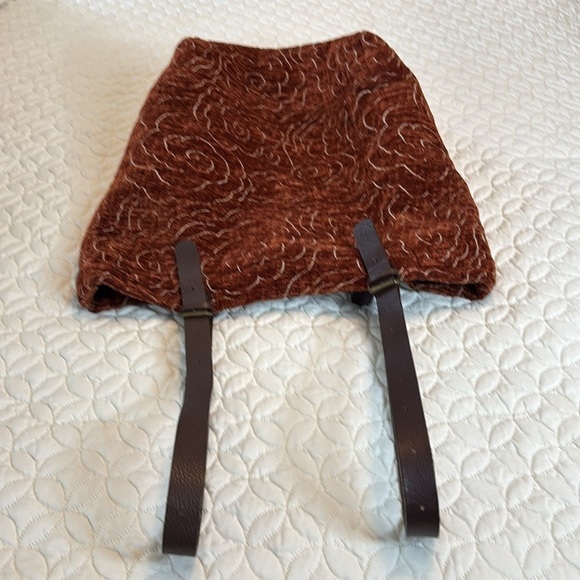 Jim Thompson Quilted Textured Velour Hobo Bag W/ Leather Straps Raw Silk Lining - Picture 10 of 11